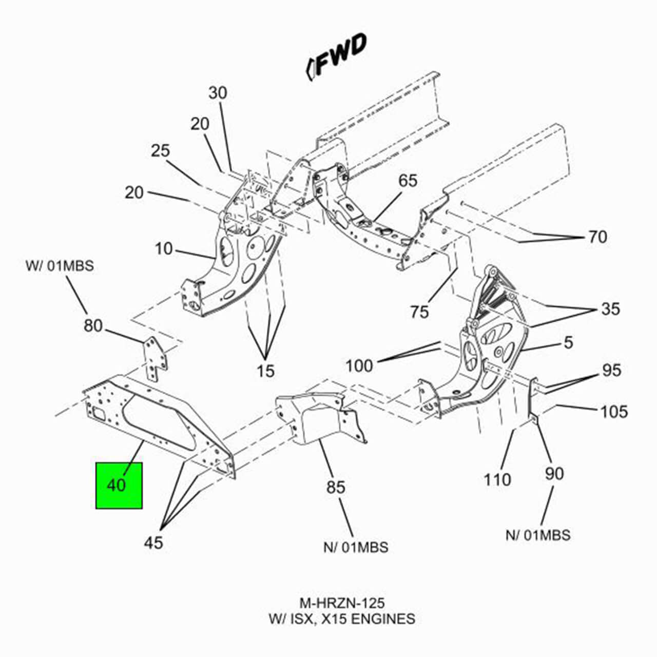 3606462C1 | Genuine International® Hood Front Mounting Crossmember