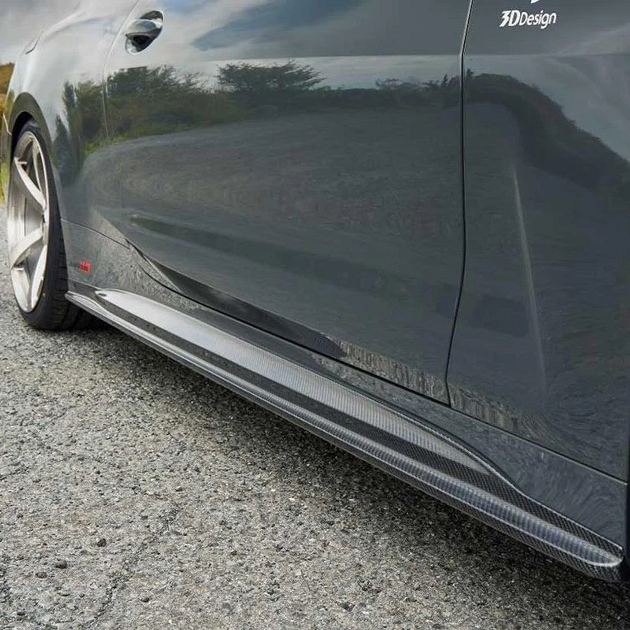 G22 Dry Carbon Fiber 3D Style Side Skirts - G22 G23 4-Serie M Sport