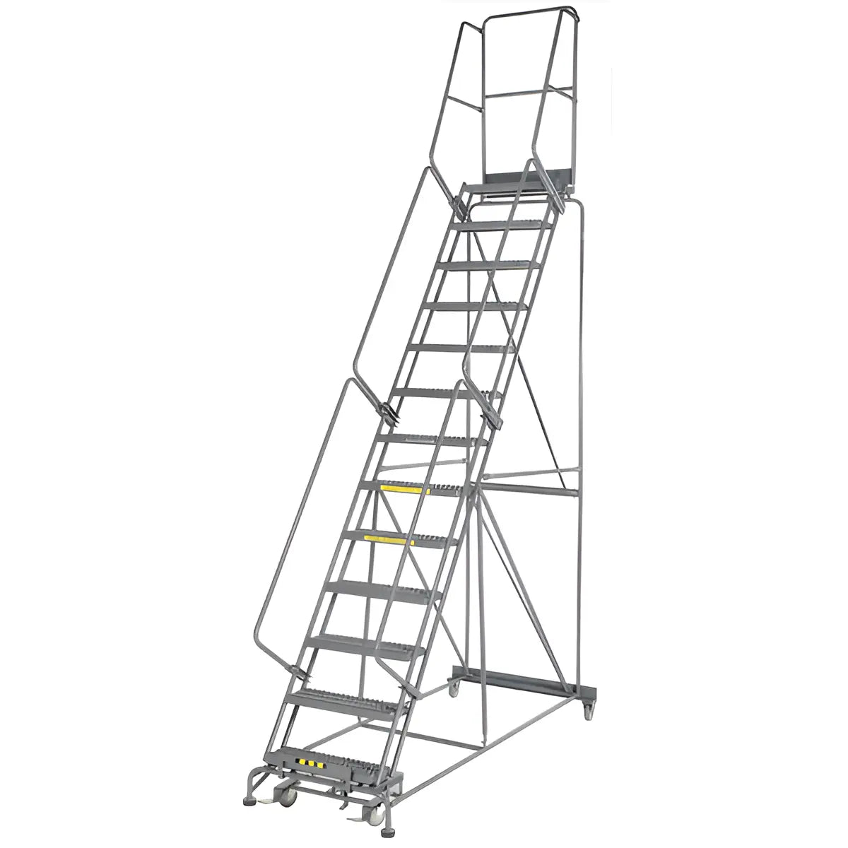 Ballymore M-2000 134014 - 13-Step Rolling Safety Ladder | 24" Wide Steps | 32"-40" Base
