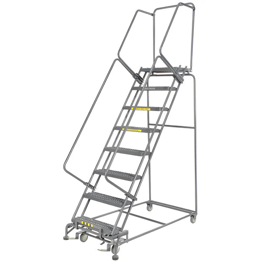 Ballymore M-2000 Series - 8-Step Rolling Safety Ladder | 24" Wide Step | 32"-40" Base