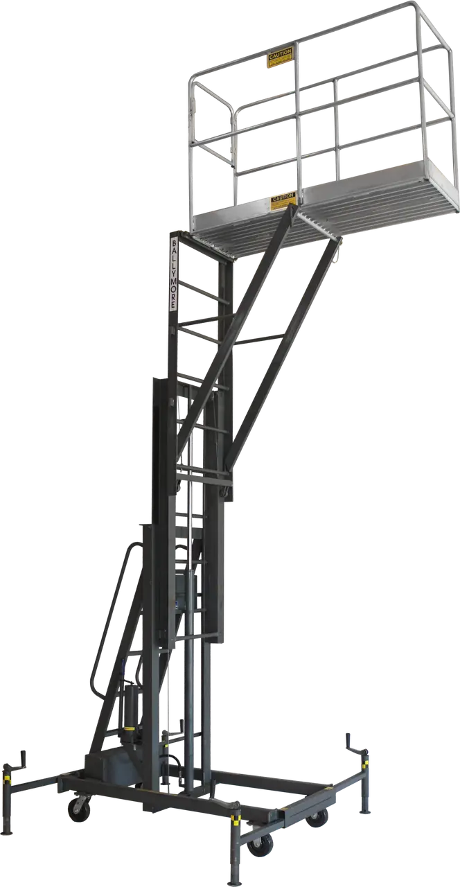 Ballymore BL-C14 - Manually Propelled Maintenance Lift | 20" x 64" Cantilevered Aluminum Platform | 20' Working Height