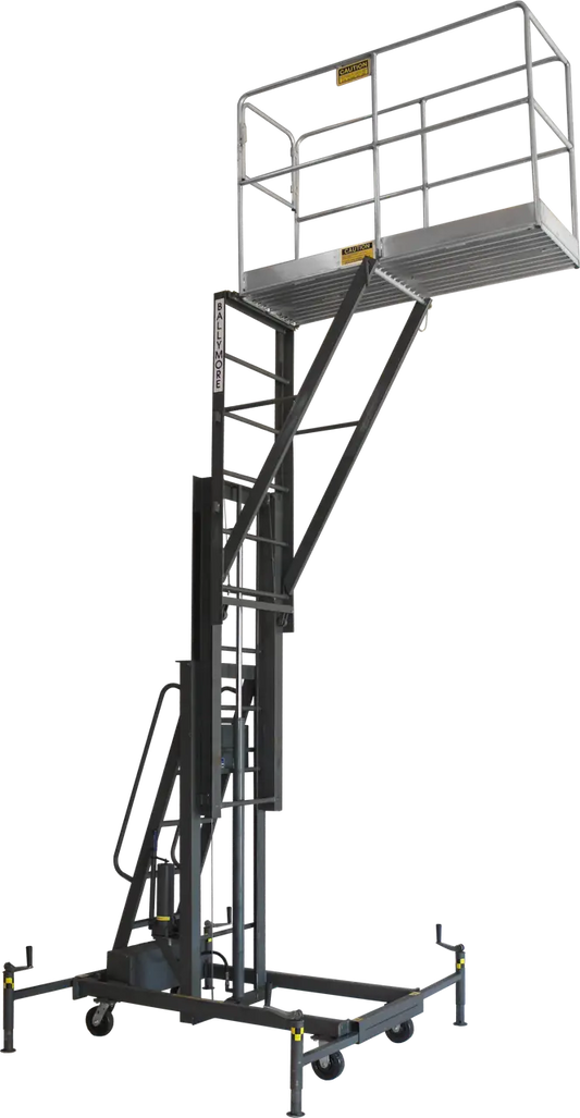 Ballymore BL-C14 - Manually Propelled Maintenance Lift | 20" x 64" Cantilevered Aluminum Platform | 20' Working Height