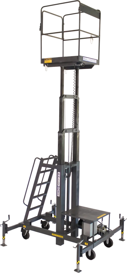Ballymore MR-28 – Two-Person Battery-Powered Hydraulic Lift | 28" x 36" Platform | 34' Working Height