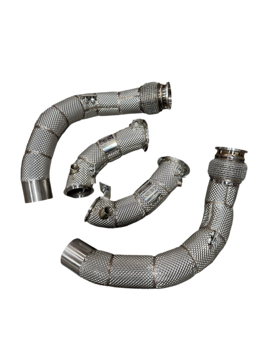 MBS S63 Catless Heatshield Race Downpipes - F90 M5 F91 F92 F93 M8