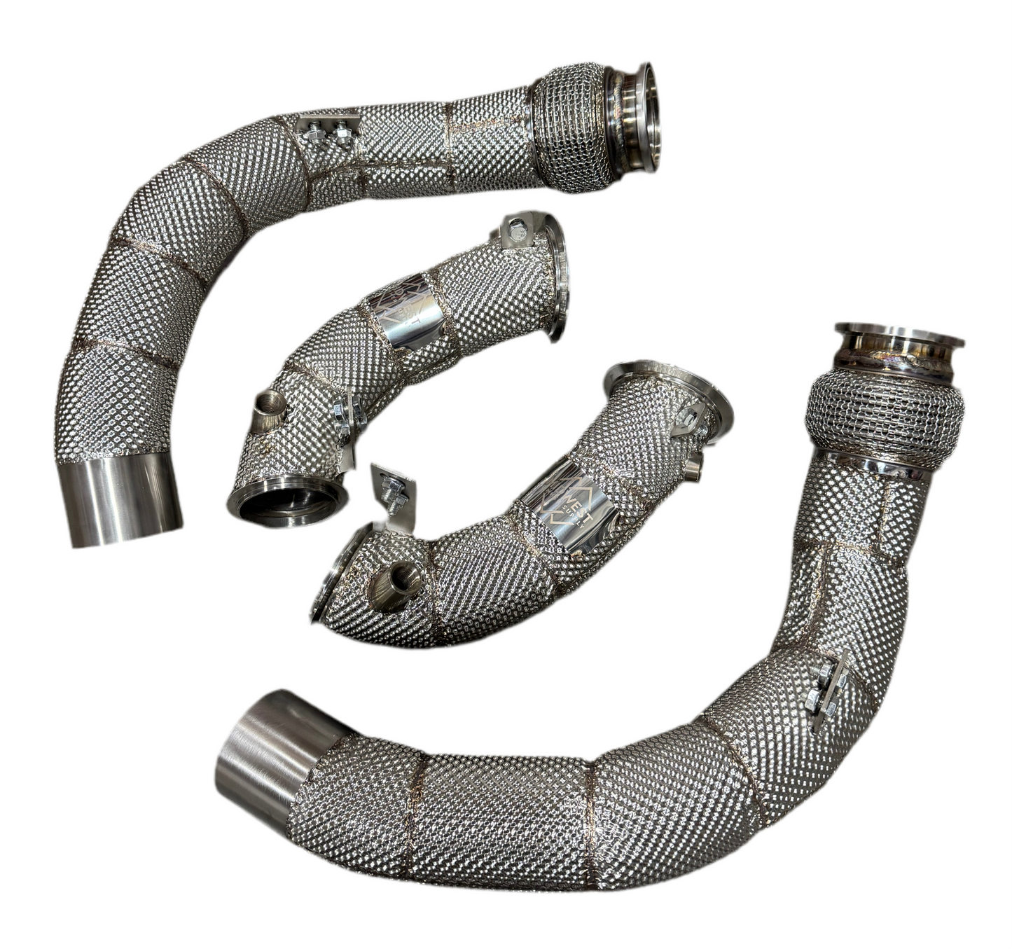 MBS S63 Catless Heatshield Race Downpipes - F90 M5 F91 F92 F93 M8