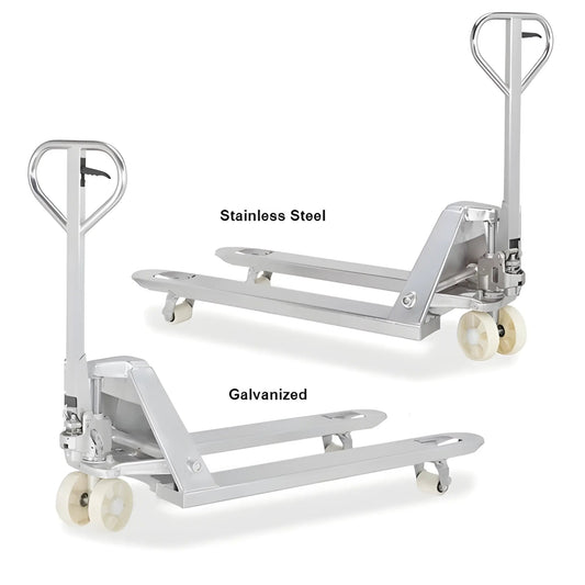 Majorlift Stainless Steel Pallet Trucks, 5500 lbs Cap. 48″ x 27″ - MPT55SS