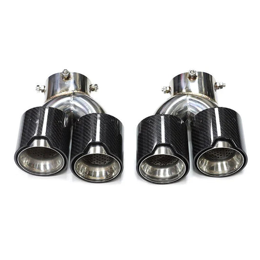 G20/G22/G42 Carbon Fiber M Style Quad Exhaust Tips - G20 3-Series G22 4-Series G42 2-Series