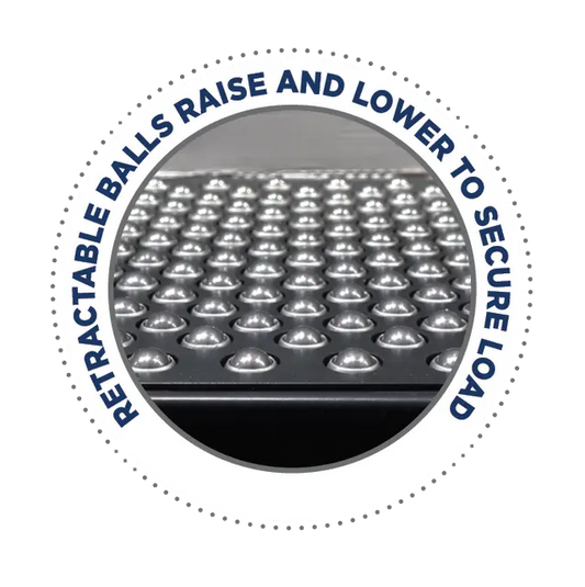 Ballymore BALLYPAL-STK48BC | Semi-Electric Pallet Stacker with Ball Transfer Conveyor Table, 20″ x 35″, 500 lbs Capacity