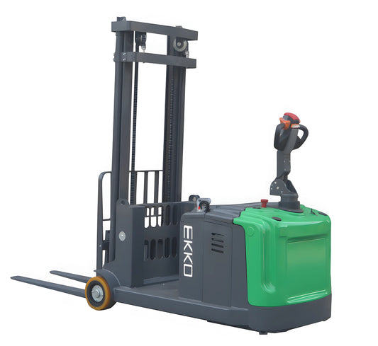 EKKO EK14S-189LI | Lithium Counterbalanced Walkie Stacker | Side-Shifting | 189" Lift Height | 3300 LB Capacity