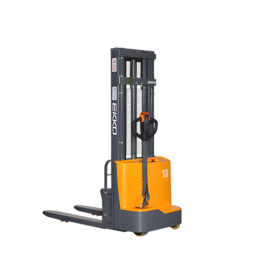 EKKO EB13CD | Electric Pallet Stacker | Fork Over Stacker, 118" Lift, 2800 lbs