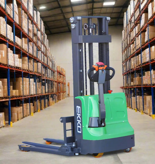 EKKO EB12E-98Li | Electric Pallet Stacker | 98" Lift Height, 2640 lbs