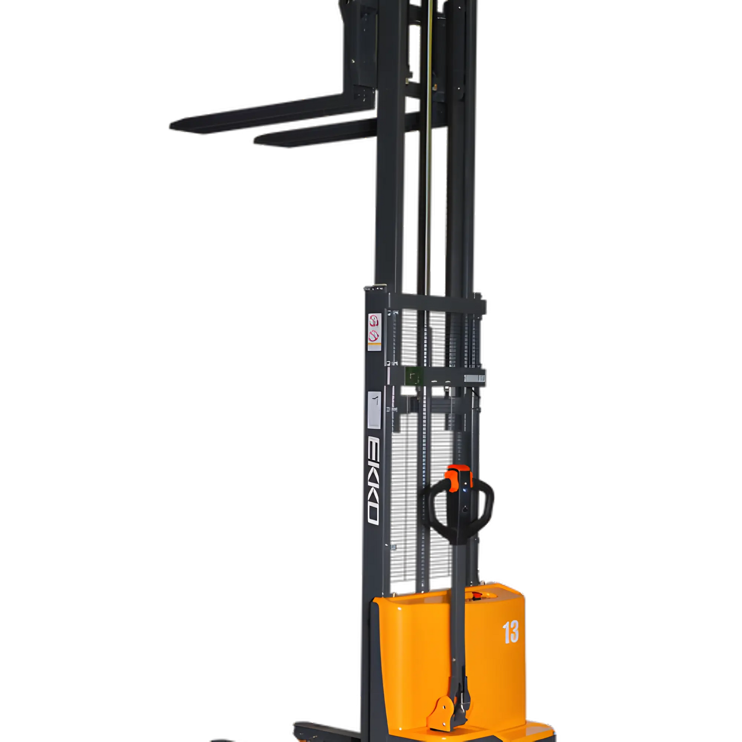 EKKO EB13CD | Electric Pallet Stacker | Fork Over Stacker, 118" Lift, 2800 lbs