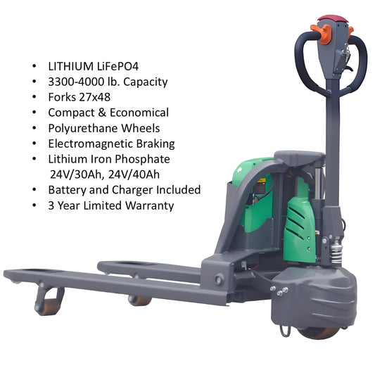 EKKO EP20Li | Curtis Controller Lithium | Electric Walkie Pallet Truck | with 4400 lb Load Capacity