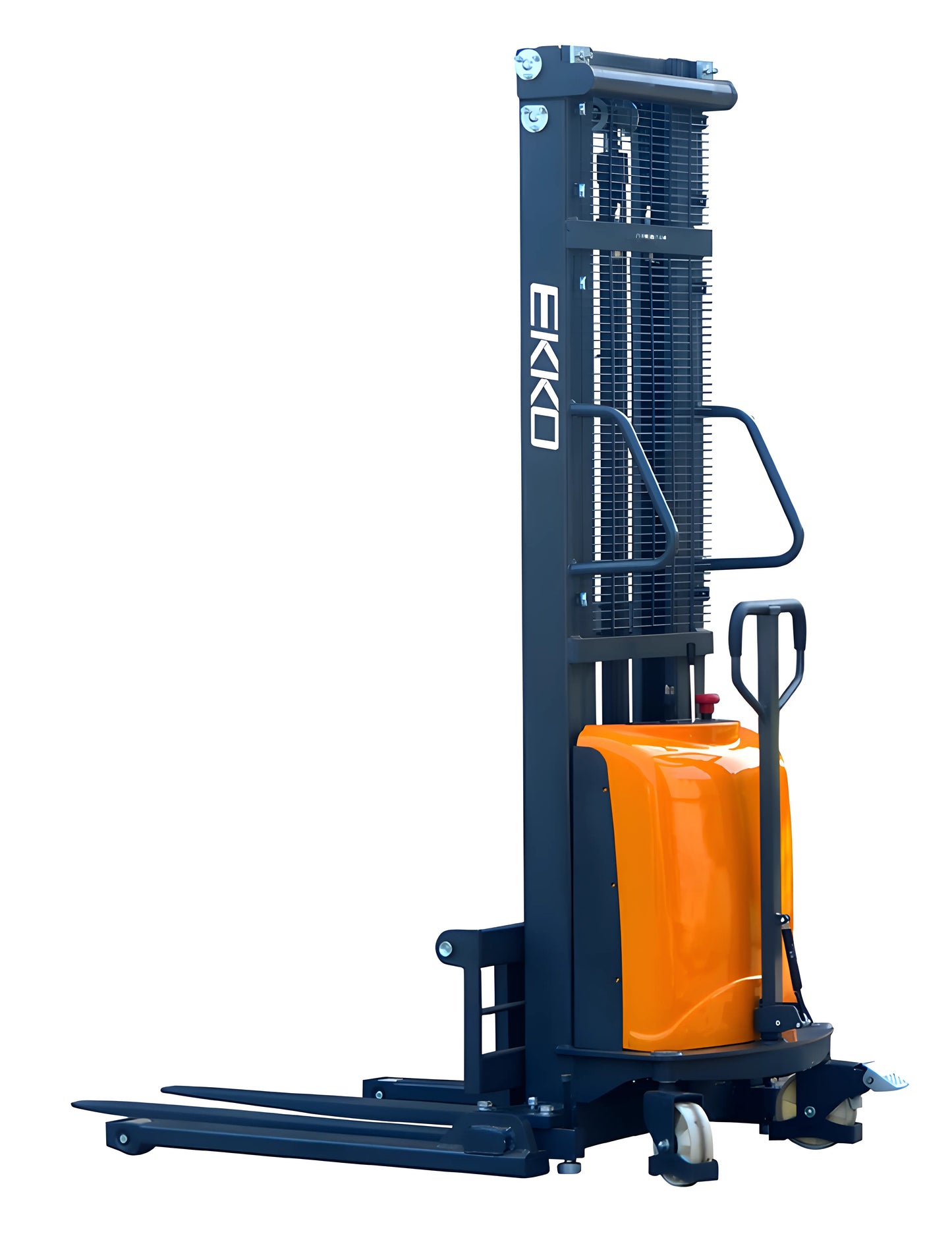 EKKO EA15D | Semi-Electric Pallet Stacker | 138" Lift Height, 3300 lb Capacity