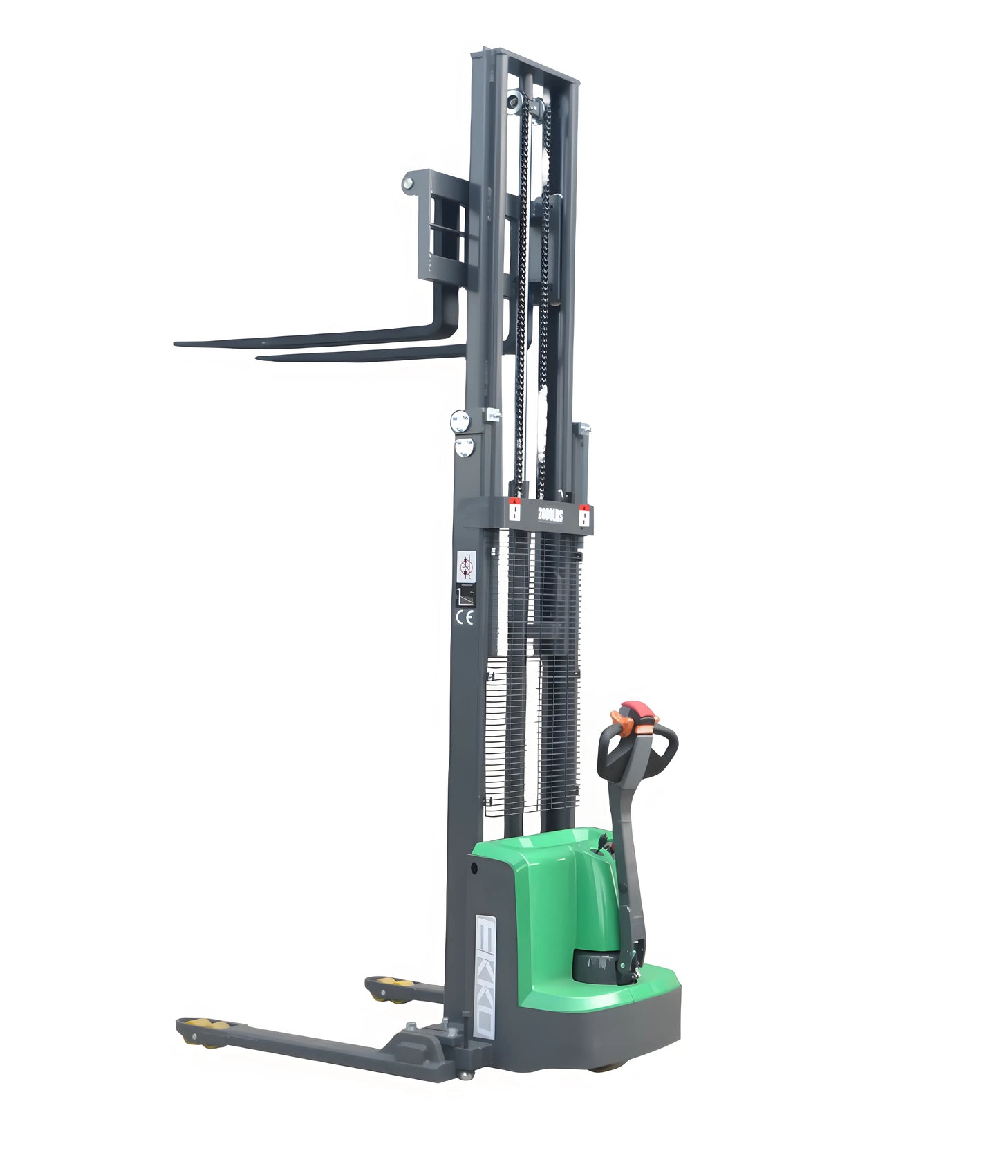EKKO EB13ES-Li | Electric Pallet Stacker | 119" Lift Height, Side-Shifting, 2800 lbs
