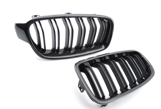 Carbon Fiber Dual Slat Front Grilles (BMW F30 3 Series)