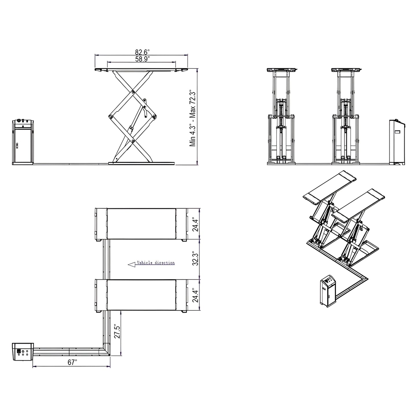 Katool | Scissor Lift | 8000 lbs Lift Cap. | KT-X95