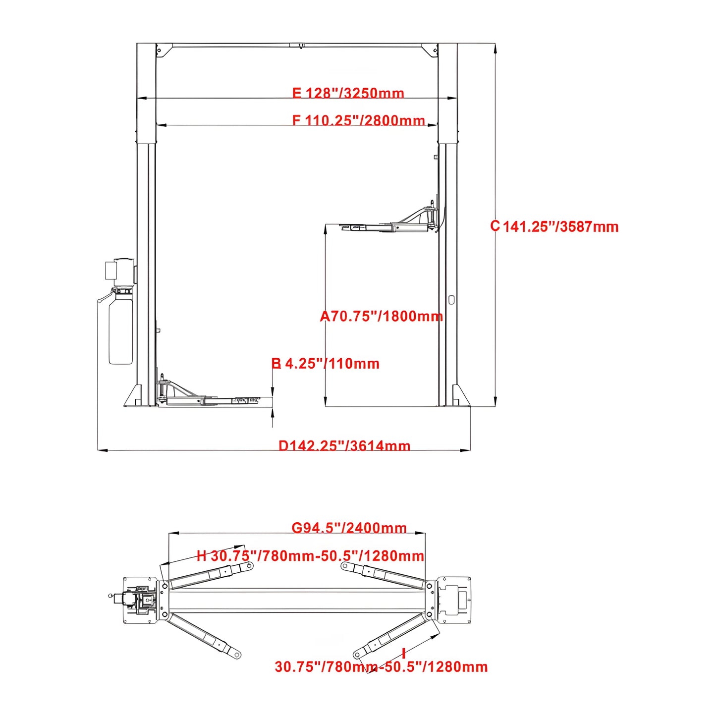 Katool | Vehicle Lift | Two Post | 11,000 lbs | KT-M110