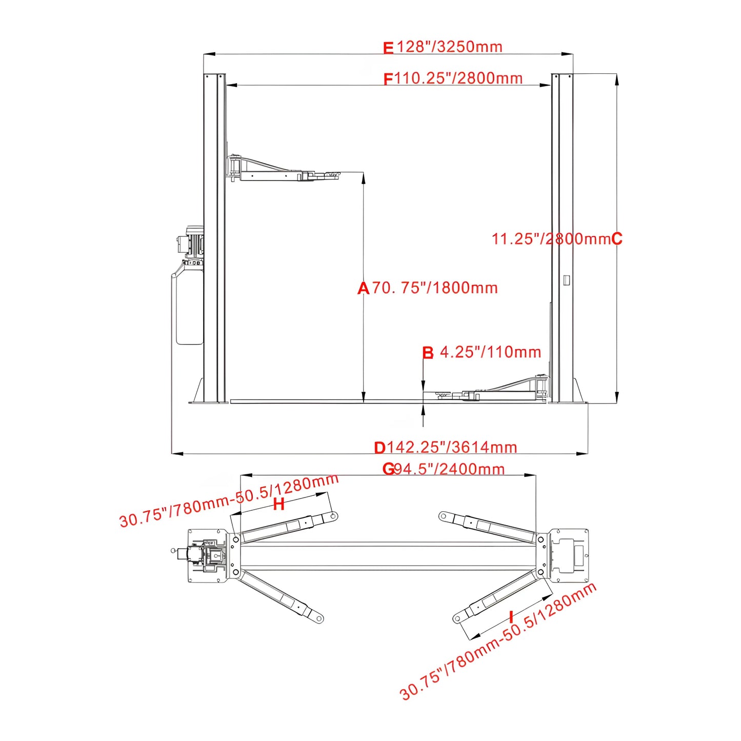 Katool | Vehicle Lift | Two Post | 10,000 lbs | KT-H100