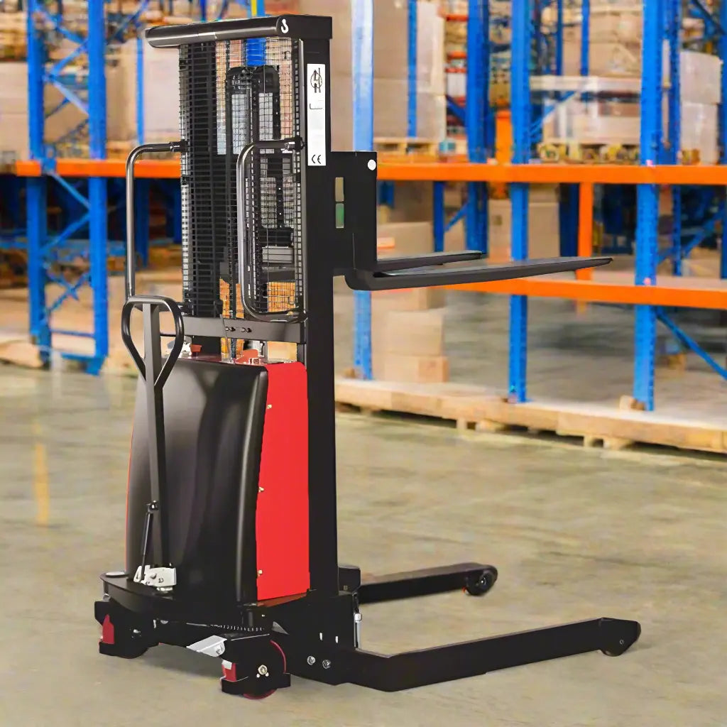 Majorlift MSE33-118 | Semi-Electric Pallet Stacker | 3300 lbs 118″ Lift