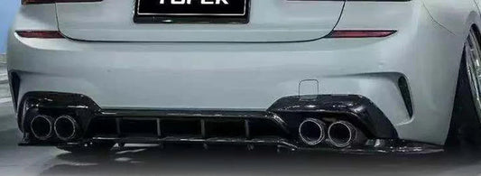 G20 Gloss Black Y Style Quad Tip Rear Diffuser - G20 3-Series PRE LCI