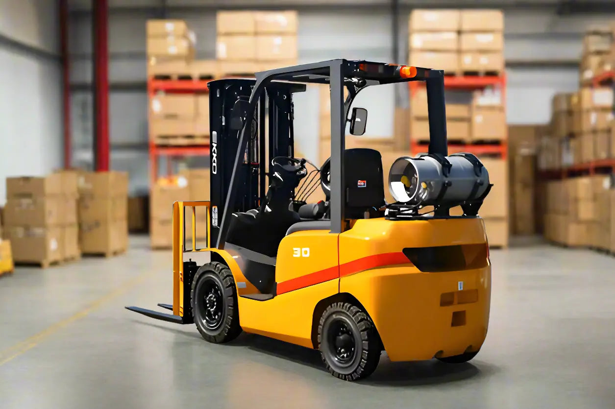 EKKO EK30TLP | Propane Forklift | 4 Wheel 6000 lbs Solid Pneumatic Tires