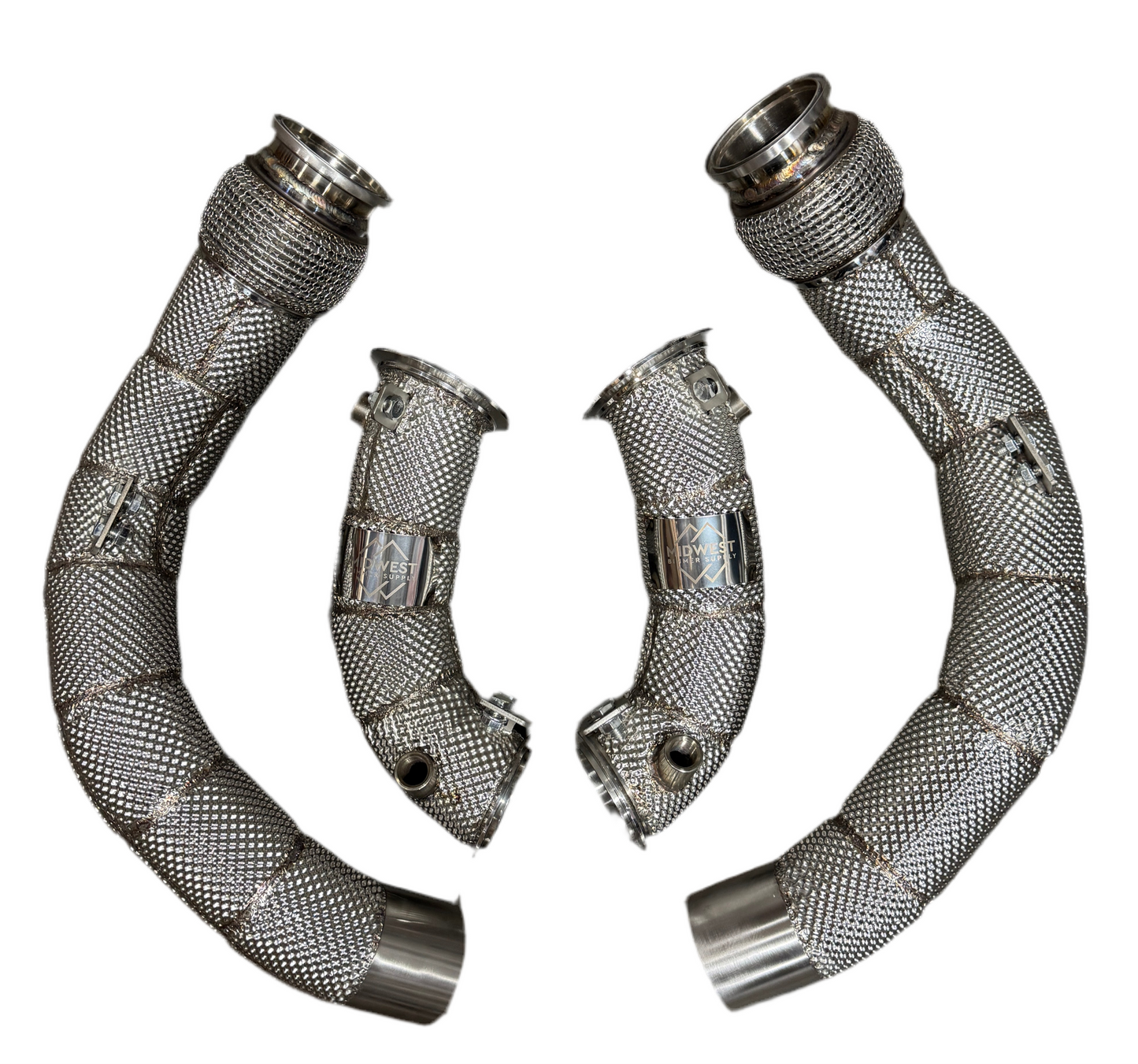 MBS S63 Catless Heatshield Race Downpipes - F90 M5 F91 F92 F93 M8