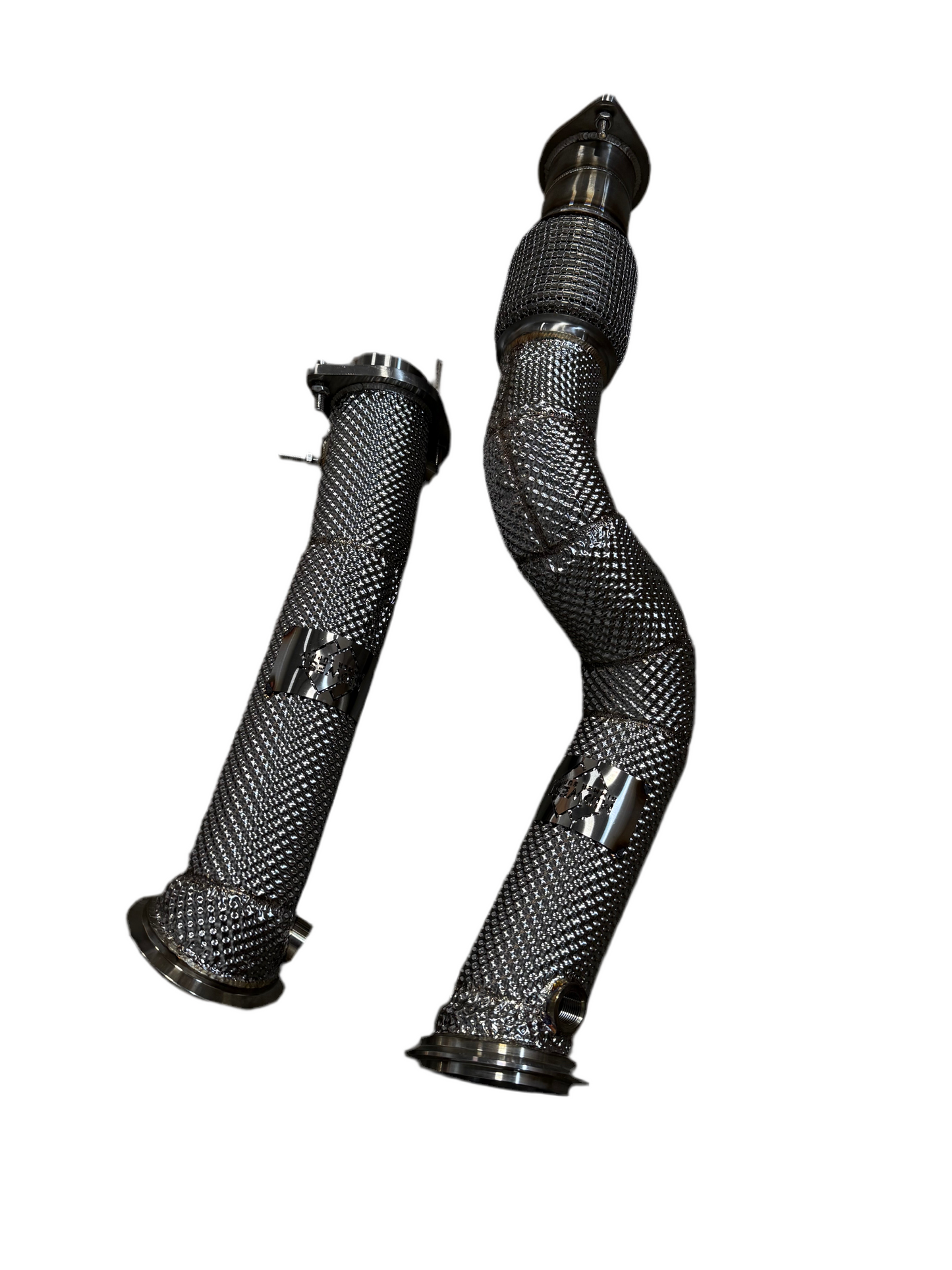 MBS G8X S58 Heatshield Catless Downpipes w/ Crossover Pipe - G80 M3 G82 G83 M4