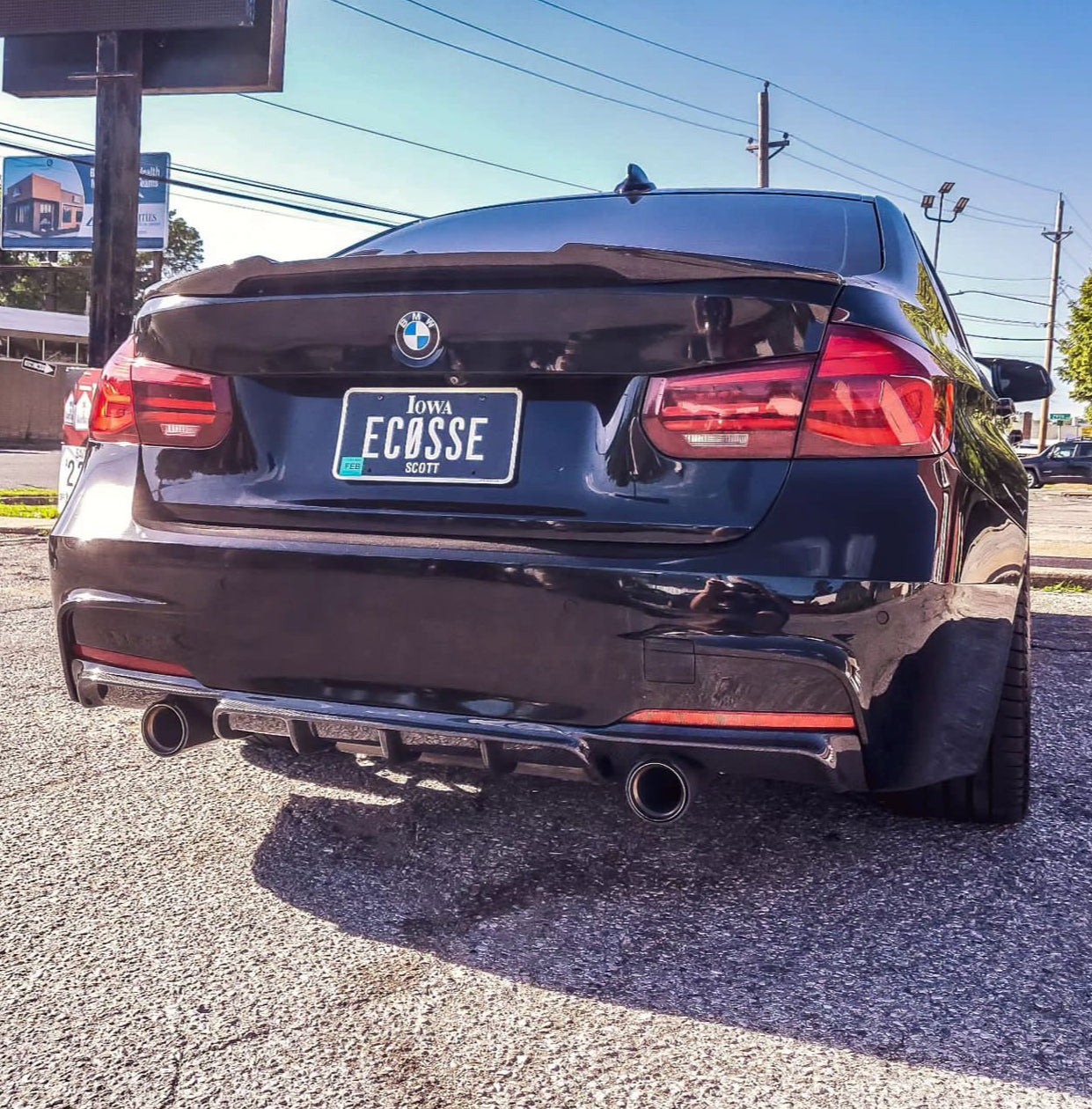 F30 M Performance Carbon Fiber Rear Diffuser (2 Tips) - BMW F30 3-Series