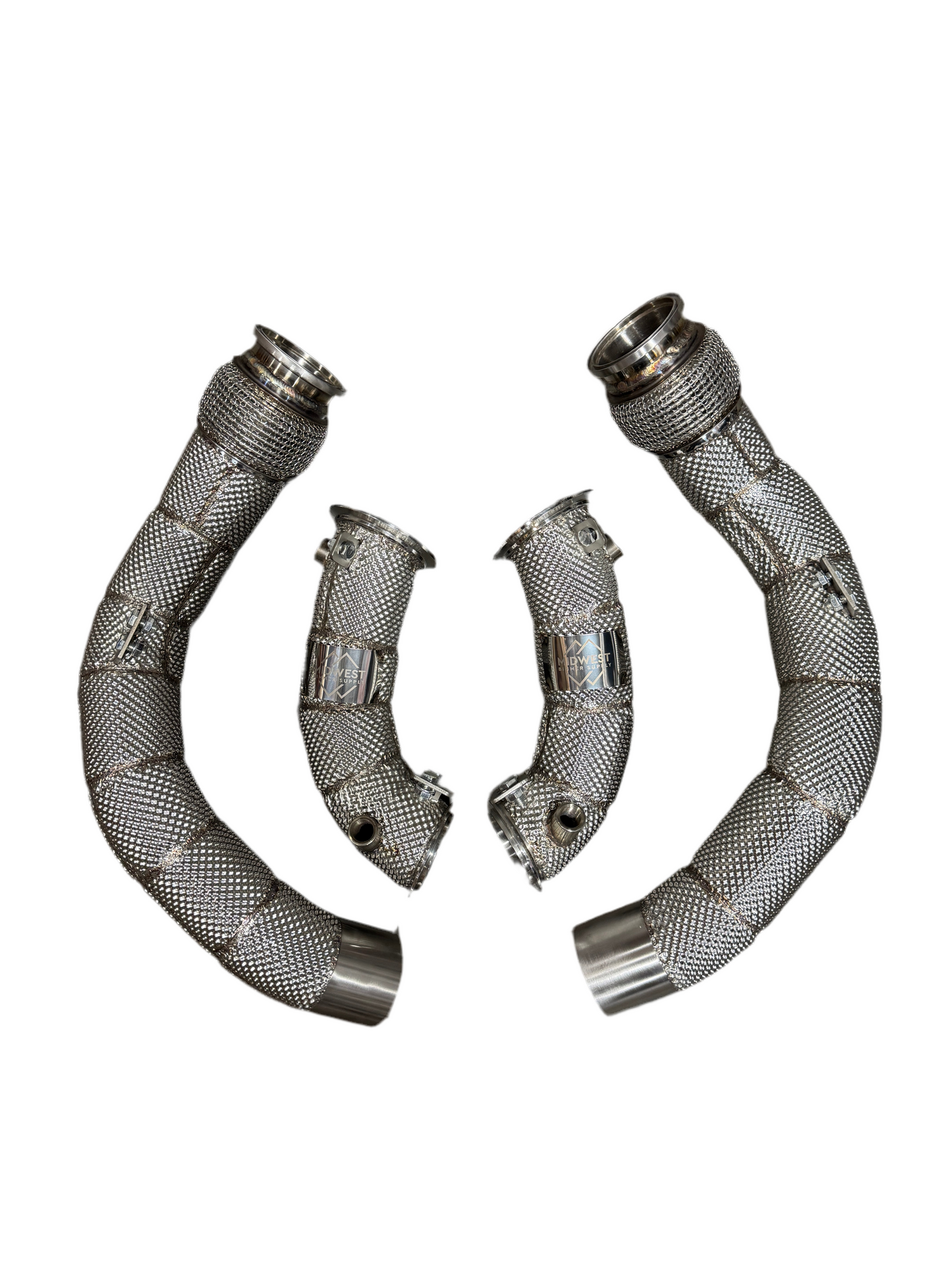 MBS S63 Catless Heatshield Race Downpipes - F90 M5 F91 F92 F93 M8