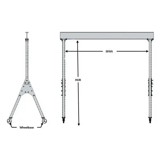 All Lift Cranes AG1/2-809 | Adjustable Aluminum Gantry Crane 1/2-2 Ton Capacity