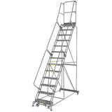 Ballymore M-2000 134014 - 13-Step Rolling Safety Ladder | 24" Wide Steps | 32"-40" Base