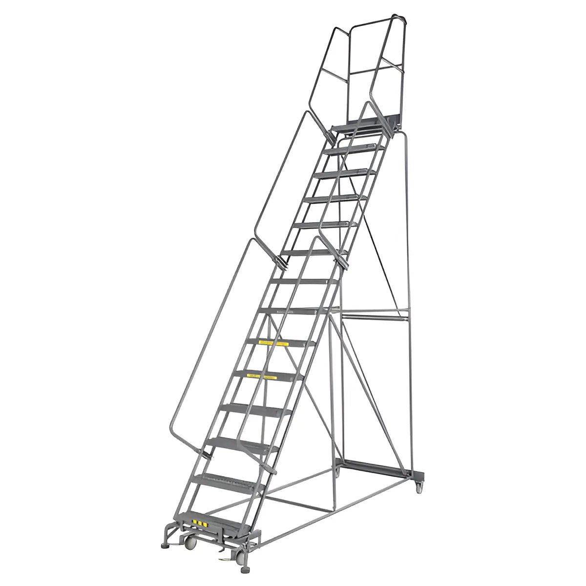 Ballymore M-2000 144014 - 14-Step Rolling Safety Ladder | 24" Wide Steps | 32"-40" Base