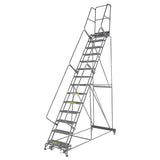 Ballymore M-2000 144014 - 14-Step Rolling Safety Ladder | 24" Wide Steps | 32"-40" Base