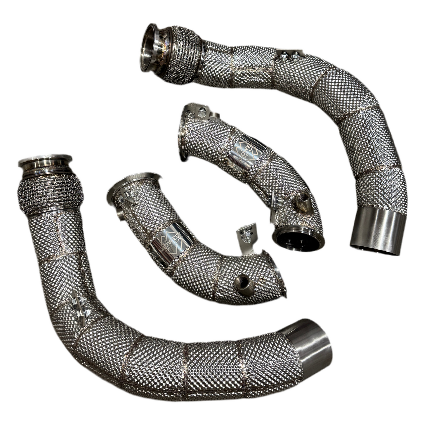 MBS S63 Catless Heatshield Race Downpipes - F90 M5 F91 F92 F93 M8