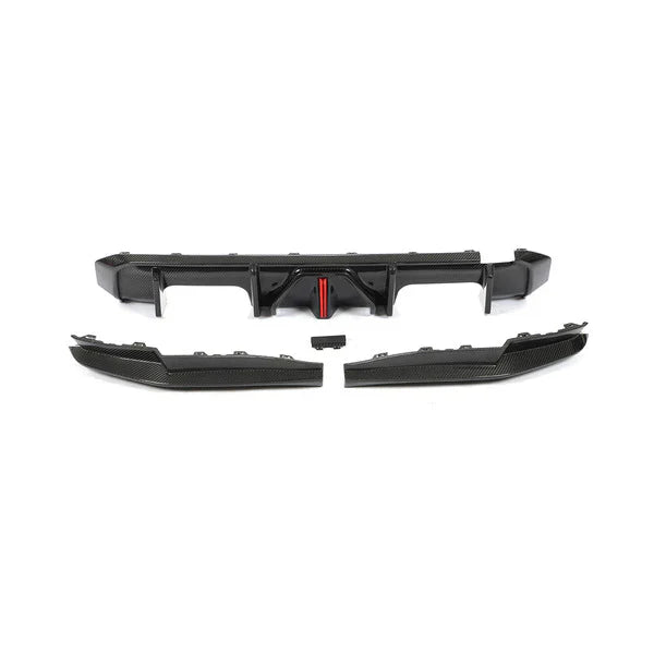 G8X M3/M4 AK Style Dry Carbon Fiber LED Rear Diffuser w/ splitters - G80 M3 G82 G83 M4