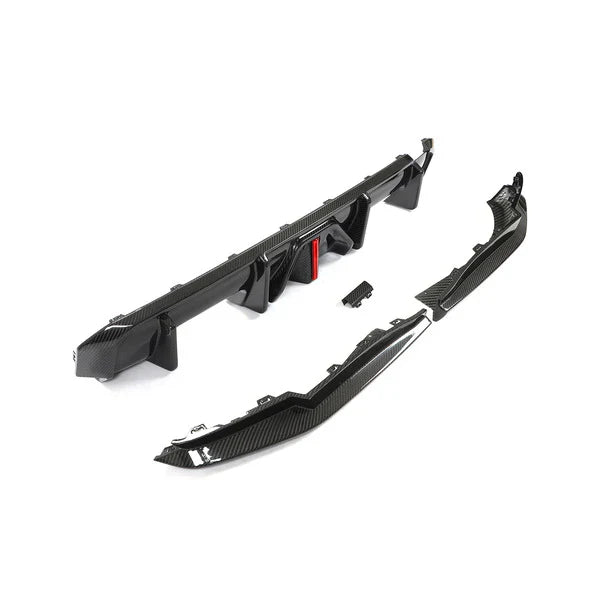 G8X M3/M4 AK Style Dry Carbon Fiber LED Rear Diffuser w/ splitters - G80 M3 G82 G83 M4
