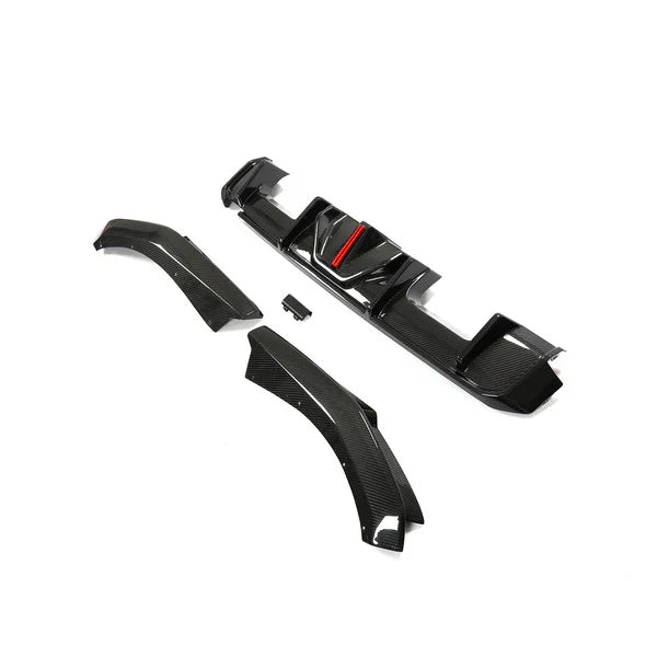 G8X M3/M4 AK Style Dry Carbon Fiber LED Rear Diffuser w/ splitters - G80 M3 G82 G83 M4