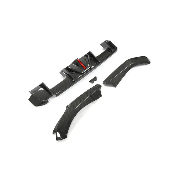 G8X M3/M4 AK Style Dry Carbon Fiber LED Rear Diffuser w/ splitters - G80 M3 G82 G83 M4