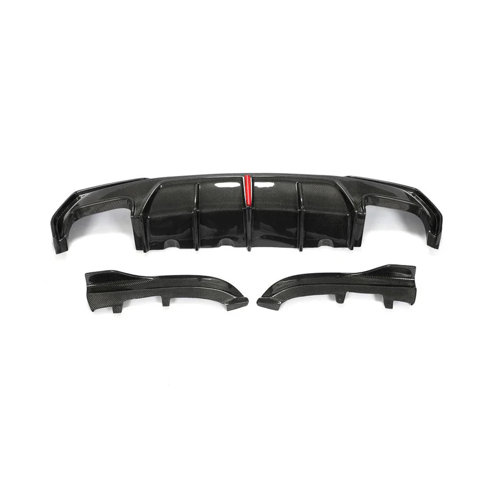 G22 4-Series KB Style LED Carbon Fiber Rear Diffuser 3 Piece - G22 4-Series