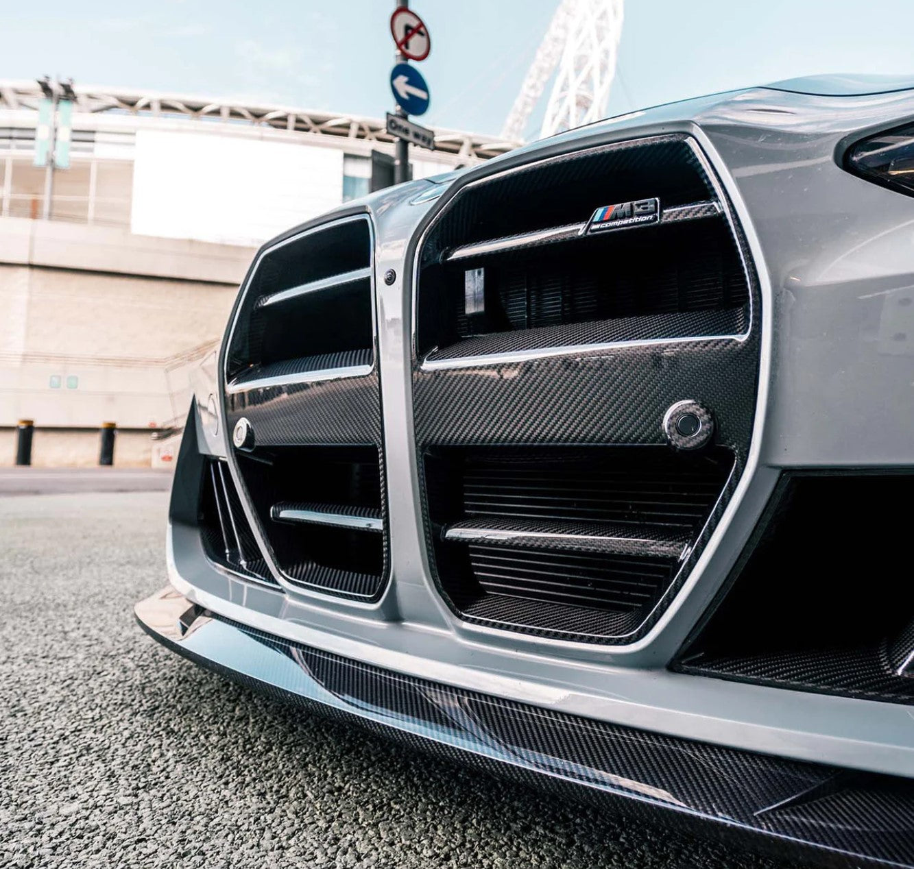 ST Style Dry Carbon Fiber Front Grille Without ACC (BMW G80/G82/G83 M3/M4)