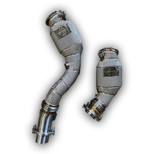 S55 Catted Downpipes w/heatshield - F80 M3 | F82/F83 M4 | F87 M2C