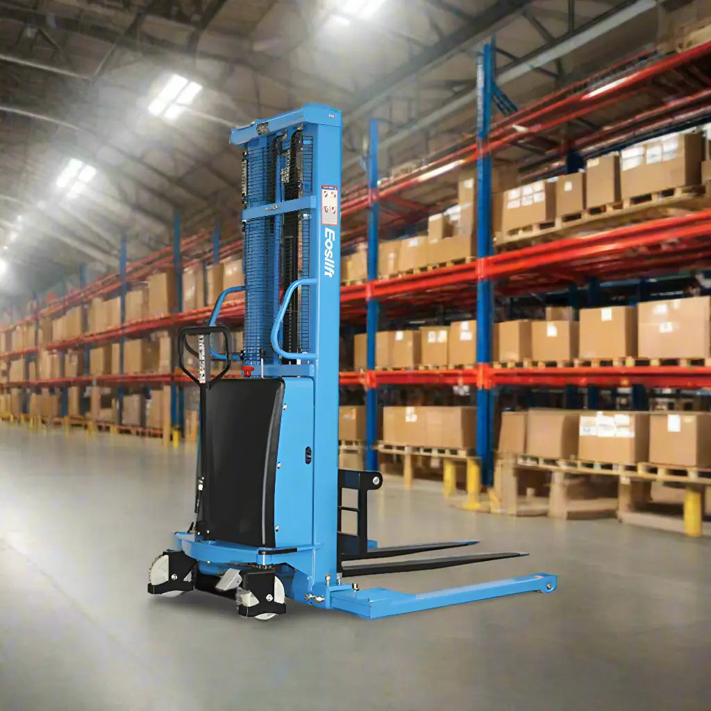 EOSLift S15J | Semi-Electric Pallet Stacker | 118.11" Lift, 3300 lbs