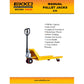 EKKO A25 | Manual Pallet Jack | 5500 lbs Capacity | Raised Height 7.5''