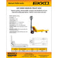 EKKO A25 | Manual Pallet Jack | 5500 lbs Capacity | Raised Height 7.5''