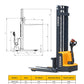 EKKO EB13E | Electric Straddle Stacker | 119" Lift Height | 2800 lb Capacity
