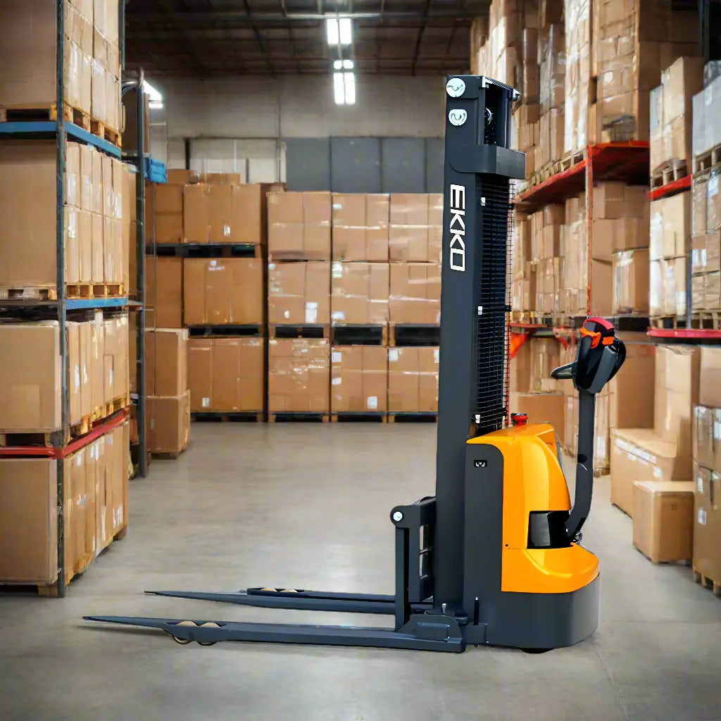 EKKO EB13E | Electric Straddle Stacker | 119" Lift Height | 2800 lb Capacity