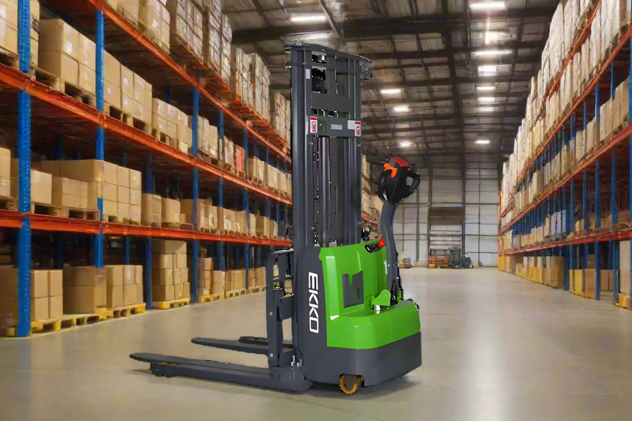 EKKO EB14C-145Li | Lithium Straddle Stacker | 3000 lb. Cap. | 145" Height