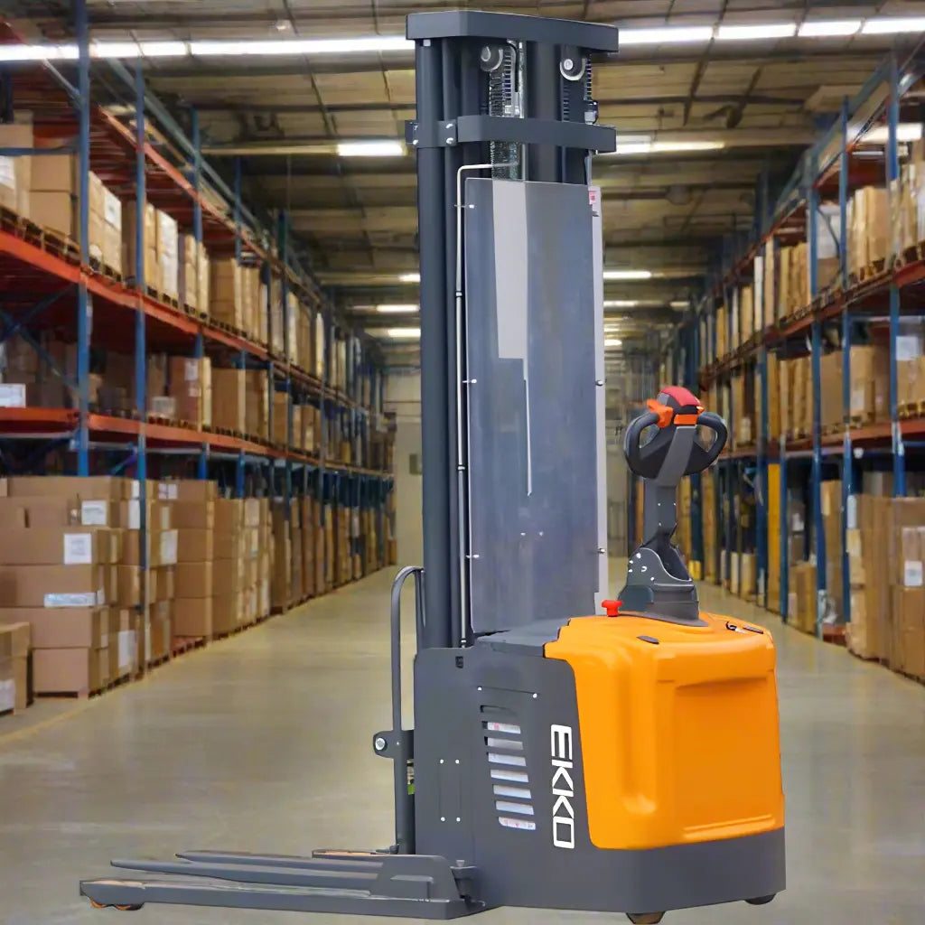 EKKO EB16EA | Electric Straddle Stacker | 216" Lift Height | 4400 lb Capacity