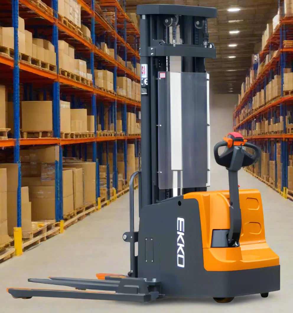 EKKO EB20E | Electric Straddle Stacker | 177" Lift Height | 4400 lb Capacity